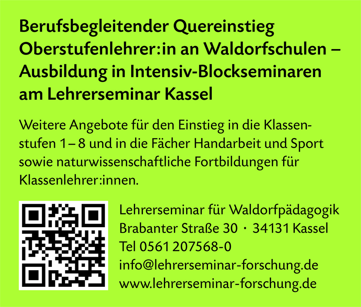 Ausbildung zum Waldorflehrer 