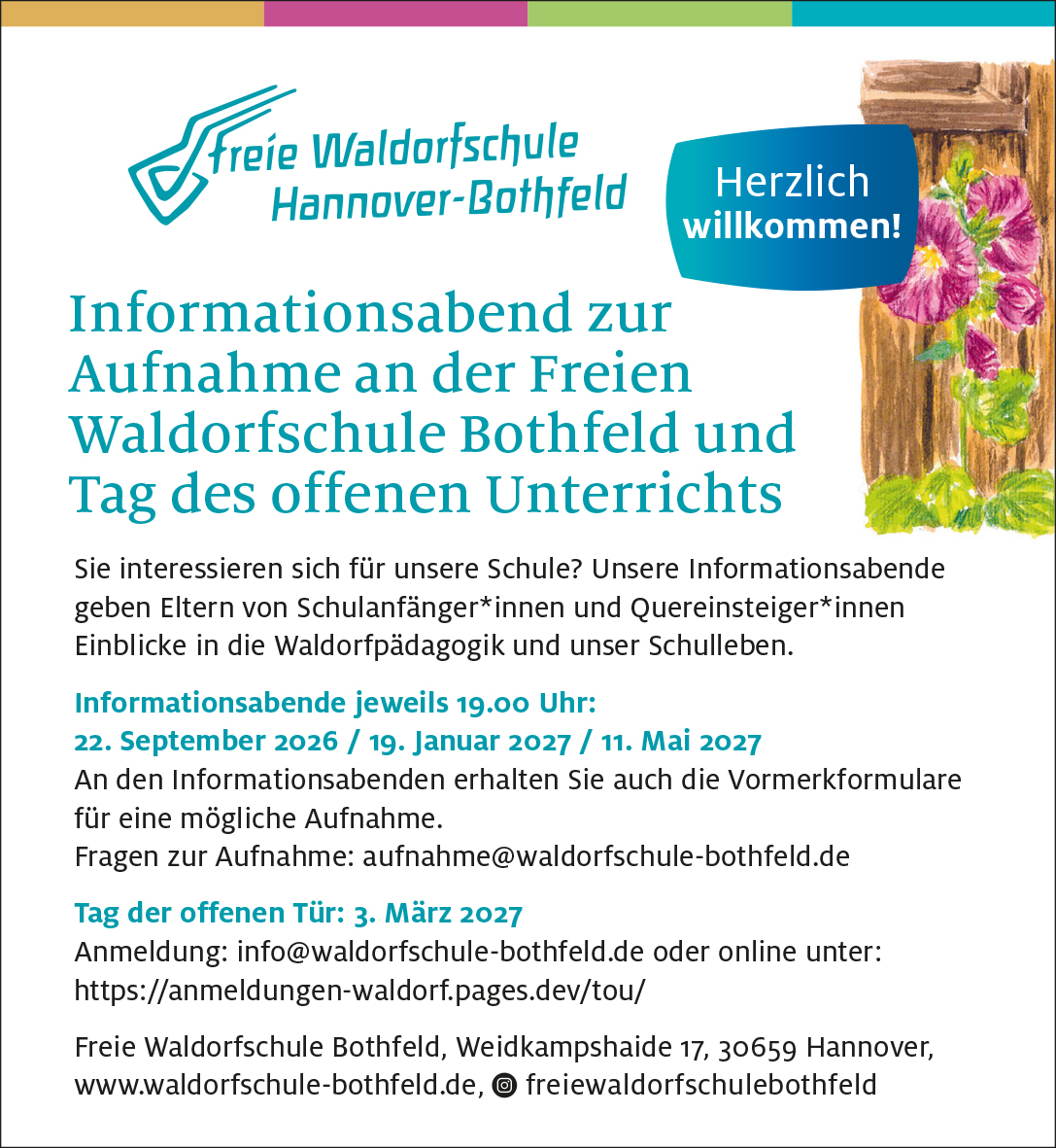 Infoabende zur Aufnahme 22.09.2026